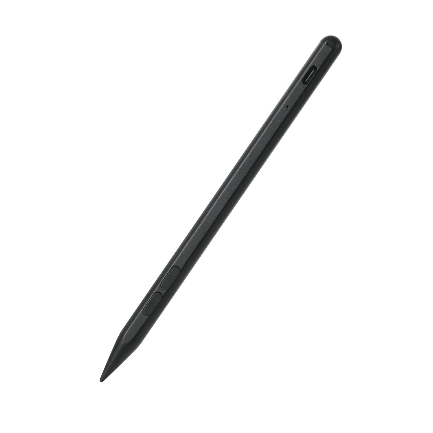 ELECOM（エレコム） iPad タッチペン Goodnotesアプリ対応 ショートカットボタン(戻す/消す) USB Type-C急速充電 傾き検知 マグネット吸着 Apple Pencil用ペン先交換可能 ブラック P-TPACSTAP14BK