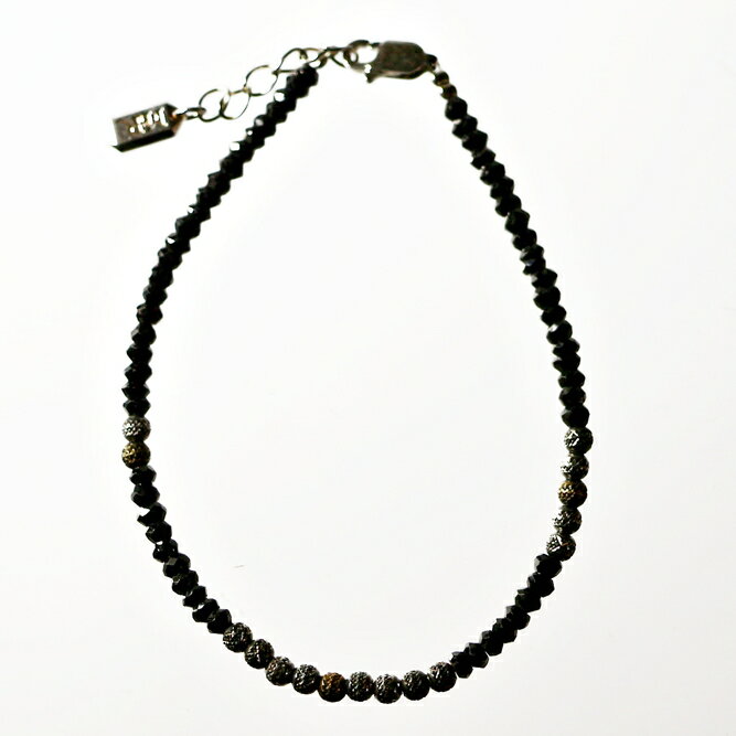 ブレスレット 天然石 スピネル ブラック ハンドメイド 日本製 パワーストーン シルバー925 ビーズ 天然石 MADE IN JAPAN ミックス ブレスレット メンズ シンプル ブレスレット レディース おしゃれ アクセサリー M&R エムアンドアール 送料無料