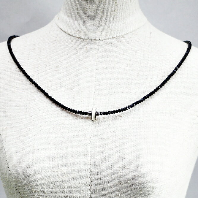 ネックレス 天然石 クロノス ブラックスピネル ブラック ハンドメイド 日本製 パワーストーン シルバー925 天然石 MADE IN JAPAN ミックス ネックレス メンズ シンプル ネックレス レディース おしゃれ アクセサリー M&R エムアンドアール 送料無料