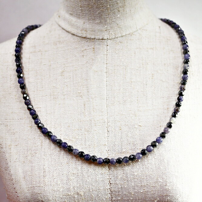 ネックレス天然石アイオライトヘマタ...