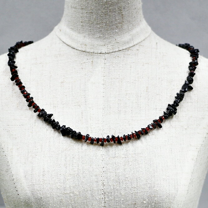 ネックレス 天然石 スピネル ガーネット ブラック レッド ハンドメイド 日本製 パワーストーン シルバー925 ビーズ 天然石 MADE IN JAPAN ミックス ネックレス メンズ シンプル ネックレス レディース おしゃれ アクセサリー M&R エムアンドアール 送料無料