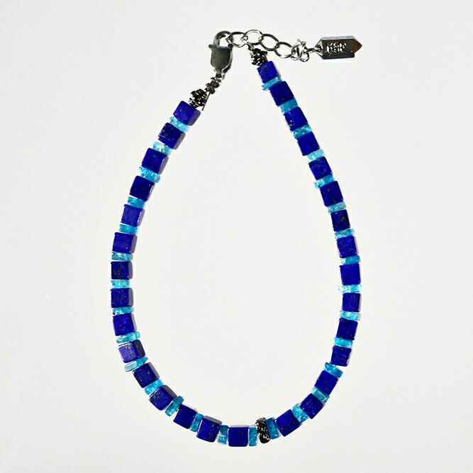 ブレスレット 天然石 ラピス・ラズリ アパタイト ブルー ハンドメイド 日本製 パワーストーン シルバー925 ビーズ 天然石 MADE IN JAPAN ミックス ブレスレット メンズ シンプル ブレスレット レディース おしゃれ アクセサリー M&R エムアンドアール 送料無料