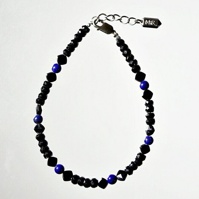 ブレスレット 天然石 スピネル ラピス・ラズリ ブラック ブルー ハンドメイド 日本製 パワーストーン シルバー925 ビーズ 天然石 MADE IN JAPAN ミックス ブレスレット メンズ シンプル ブレスレット レディース おしゃれ アクセサリー M&R エムアンドアール 送料無料