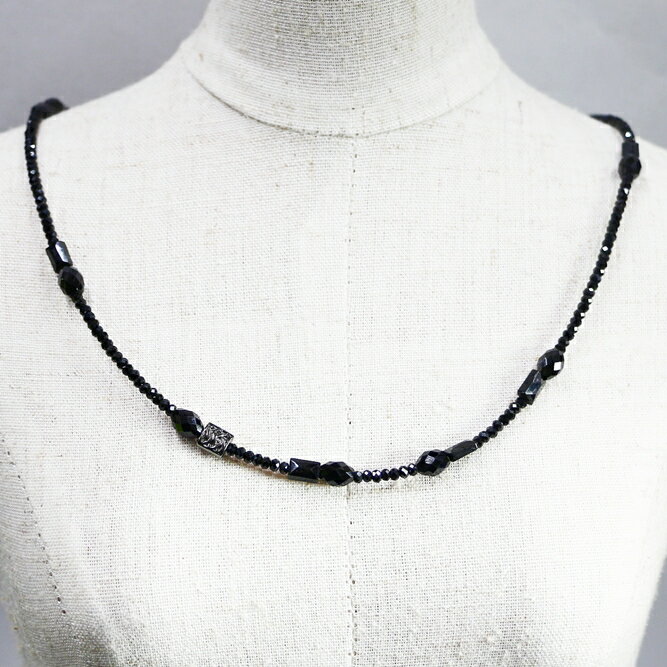 ネックレス 天然石 スピネル ブラック ハンドメイド 日本製 パワーストーン シルバー925 ビーズ 天然石 MADE IN JAPAN ミックス ネックレス メンズ シンプル ネックレス レディース おしゃれ アクセサリー M&R エムアンドアール 送料無料
