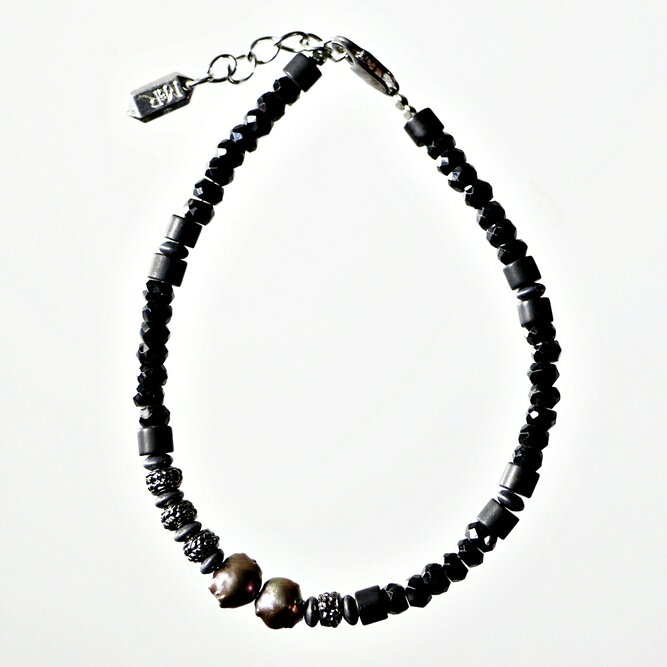 ブレスレット 天然石 スピネル パール ブラック ハンドメイド 日本製 パワーストーン シルバー925 ビーズ 天然石 MADE IN JAPAN ミックス ブレスレット メンズ シンプル ブレスレット レディース おしゃれ アクセサリー M&R エムアンドアール 送料無料
