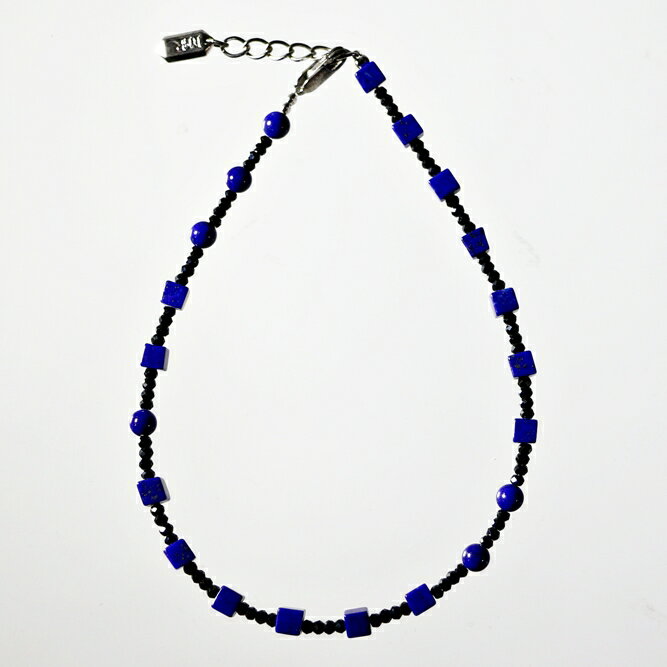 アンクレット 天然石 ラピス・ラズリ スピネル ブルー ブラック ハンドメイド 日本製 パワーストーン シルバー925 ビーズ 天然石 MADE IN JAPAN ミックス メンズ シンプル レディース おしゃれ アクセサリー M&R エムアンドアール 送料無料