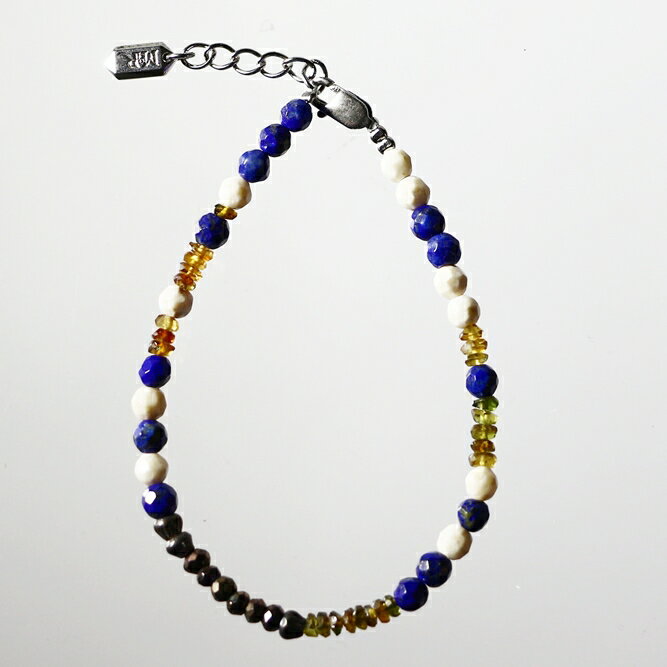 ブレスレット 天然石 トルマリン ラピス・ラズリ ブルー ハンドメイド 日本製 パワーストーン シルバー925 ビーズ 天然石 MADE IN JAPAN ミックス ブレスレット メンズ シンプル ブレスレット レディース おしゃれ アクセサリー M&R エムアンドアール 送料無料