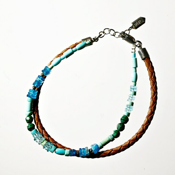 ブレスレット 天然石 ターコイズ アパタイト ブルー ハンドメイド 日本製 パワーストーン シルバー925 ビーズ 天然石 MADE IN JAPAN ミックス ブレスレット メンズ シンプル ブレスレット レディース おしゃれ アクセサリー M&R エムアンドアール 送料無料