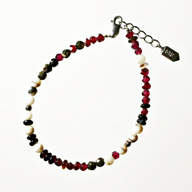 ブレスレット 天然石 ガーネット アゲート レッド ハンドメイド 日本製 パワーストーン シルバー925 ビーズ 天然石 MADE IN JAPAN ミックス ブレスレット メンズ シンプル ブレスレット レディース おしゃれ アクセサリー M&R エムアンドアール 送料無料