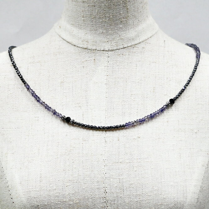 ネックレス天然石アイオライトヘマタ...