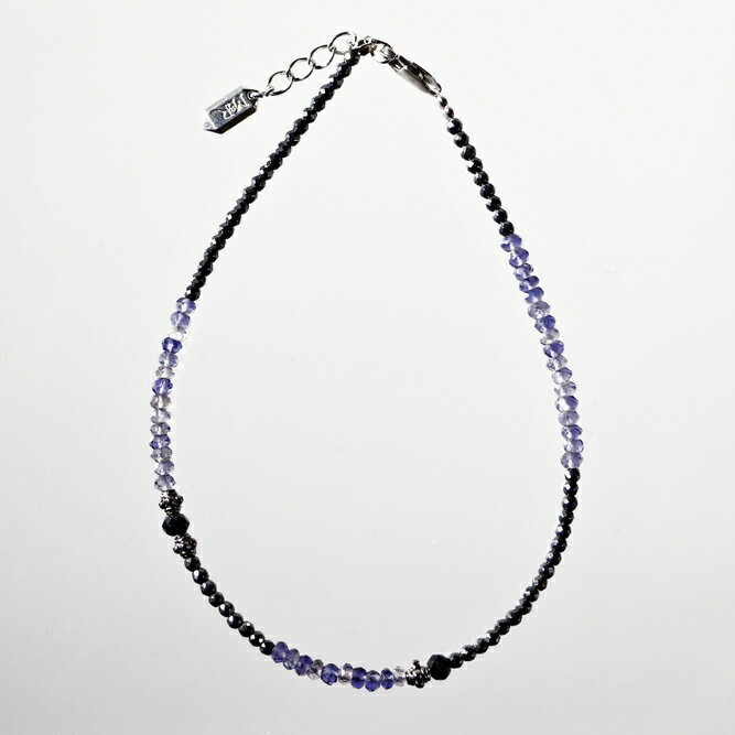 アンクレット 天然石 アイオライト ヘマタイト ハンドメイド 日本製 パワーストーン シルバー925 ビーズ 天然石 MADE IN JAPAN ミックス メンズ シンプル レディース おしゃれ アクセサリー M&R エムアンドアール 送料無料