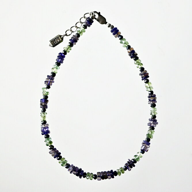 アンクレット 天然石 アイオライト アパタイト ブルー グリーン ハンドメイド 日本製 パワーストーン シルバー925 ビーズ 天然石 MADE IN JAPAN ミックス メンズ シンプル レディース おしゃれ アクセサリー M&R エムアンドアール 送料無料