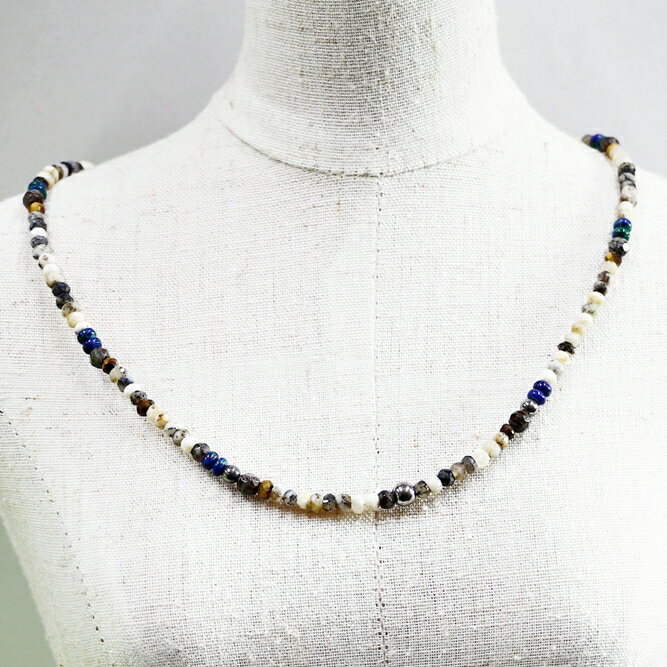 ネックレス 天然石 溶岩 スピネル ハンドメイド 日本製 パワーストーン シルバー925 ビーズ 天然石 MADE IN JAPAN ミックス ネックレス メンズ シンプル ネックレス レディース おしゃれ アクセサリー M&R エムアンドアール 送料無料