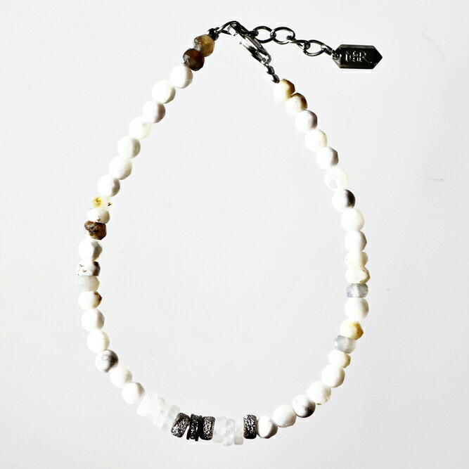 ブレスレット 天然石 ムーンストーン マザー・オブ・パール ホワイト ハンドメイド 日本製 パワーストーン シルバー925 ビーズ 天然石 MADE IN JAPAN ミックス ブレスレット メンズ シンプル ブレスレット レディース おしゃれ アクセサリー M&R エムアンドアール 送料無料