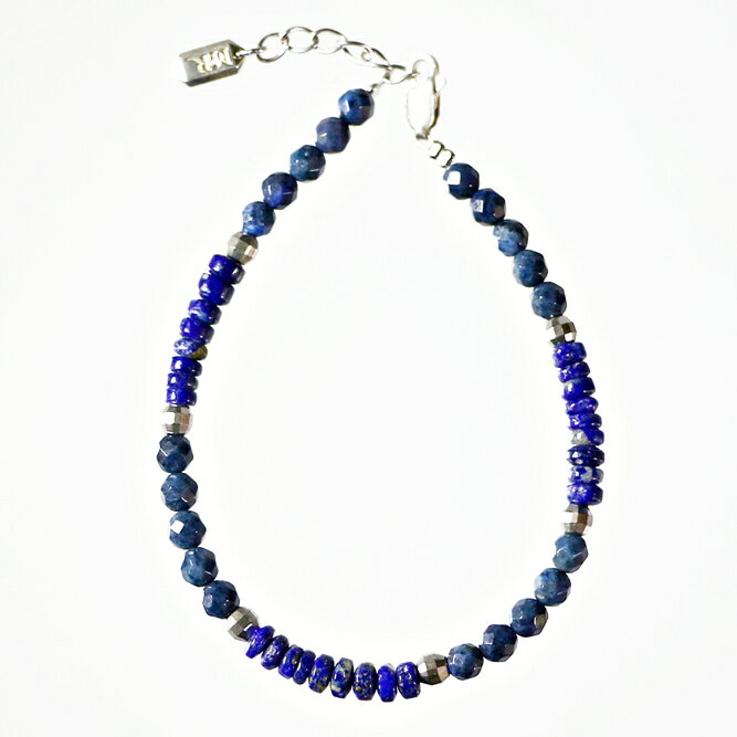 ネックレス 天然石 デュモルチェライト ラピス・ラズリ ブルー 青 ハンドメイド 日本製 パワーストーン シルバー925 ビーズ 天然石 MADE IN JAPAN ミックス ネックレス メンズ シンプル ネックレス レディース おしゃれ アクセサリー M&R エムアンドアール 送料無料