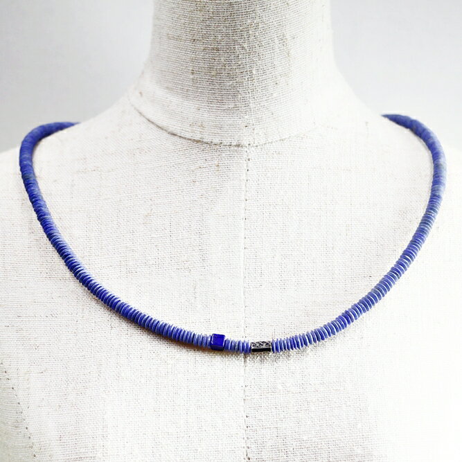 ネックレス 天然石 ラピス・ラズリ ブルー 青 ハンドメイド 日本製 パワーストーン シルバー925 ビーズ 天然石 MADE IN JAPAN ミックス ネックレス メンズ シンプル ネックレス レディース おしゃれ アクセサリー M&R エムアンドアール 送料無料