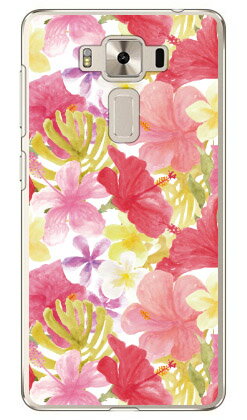 Cf LTD スタンダード ホットフラワー （クリア） ZenFone 3 Deluxe （5.5インチ） ZS550KL MVNOスマホ（SIMフリー端末） Coverfull zen..