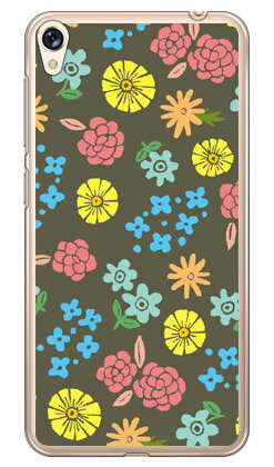 サマーフラワーズ カーキ （クリア） ZenFone Live ZB501KL MVNOスマホ（SIMフリー端末） Coverfull zenfone live zb501kl ケース zenfone live zb501kl カバー zenfone live ケース zenfone live カバー ゼンフォン ライブ ケース 送料無料