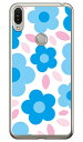 フラワーポップ ホワイト×ブルー (ソフトTPUクリア) ZenFone Max Pro M1 ZB602KL MVNOスマホ(SIMフリー端末) SECOND SKIN zenfone max pro m1 zb602kl ケース zenfone max pro m1 zb602kl カバー zb602klケース zb602klカバー 送料無料(2)