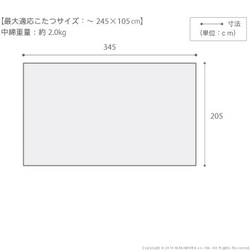 【送料無料】 こたつ布団 北欧 長方形 日本製厚手カーテン生地の北欧柄こたつ布団 〔ナチュール〕 345x205cm 洗える おしゃれ 大判 こたつ用掛け布団 あったか ノルディック 国産