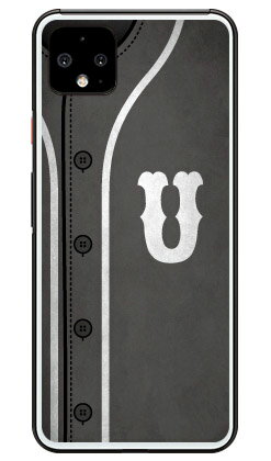 Cf LTD ベースボール イニシャル グレー U （クリア） Google Pixel 4 XL MVNOスマホ（SIMフリー端末）・SoftBank Coverfull google pixel 4 XL ケース google pixel 4 XL カバー グーグルピクセル4XLケース グーグルピクセル4XLカバー 送料無料