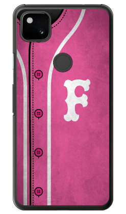 Cf LTD ベースボール イニシャル ピンク F （クリア） Google Pixel 4a MVNOスマホ（SIMフリー端末）・SoftBank Coverfull google pixel 4 a ケース google pixel 4 a カバー グーグルピクセル4aケース グーグルピクセル4aカバー pixel4aケース 送料無料