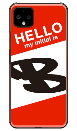 Cf LTD ハローイニシャル B レッド （クリア） Google Pixel 4 MVNOスマホ（SIMフリー端末）・SoftBank Coverfull google pixel 4 ケース google pixel 4 カバー グーグルピクセル4ケース グーグルピクセル4カバー pixel4ケース pixel4カバー 送料無料