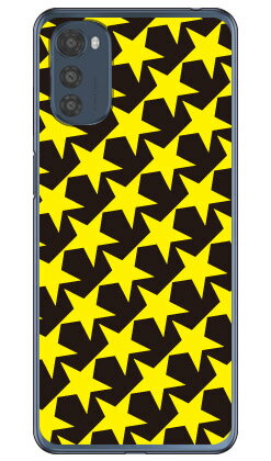 スター TYPE2 ブラック×イエロー （ソフトケース） moto e32s SECOND SKIN