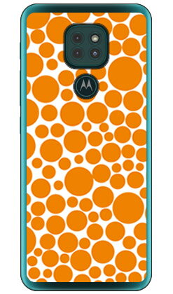 バブルドット ホワイト×オレンジ （ソフトTPUクリア） moto g9 PLAY XT2083 MVNOスマホ（SIMフリー端末） SECOND SKIN moto g9 play ケース moto g9 play カバー モトg9play ケース モトg9play カバー モトジー9プレイ ケース モトジー9プレイ 送料無料