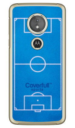 サッカーコート ブルー(クリア) Moto E5 XT1944 MVNOスマホ(SIMフリー端末) Coverfull moto e5 ケース moto e5 ...