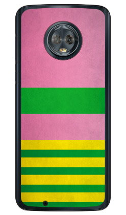 【送料無料】 Cf LTD ダービーコレクション 競馬 騎手 勝負服 【34】 桃・緑一本輪・黄袖緑縦縞 （クリア） / for Moto G6 XT1925/MVNOスマホ（SIMフリー端末） 【Coverfull】moto g6 ケース moto g6 カバー motog6 ケース motog6 カバー モト g6 ケース モト g6 カバー