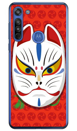 キツネ面開眼 三つ巴レッド （クリア） design by figeo moto g8 XT2045 MVNOスマホ（SIMフリー端末） Coverfull ハードケース moto g8 ケース moto g8 カバー モトg8 ケース モトg8 カバー モトジー8 ケース モトジー8 カバー motog8 送料無料