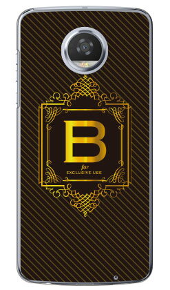 Cf LTD ラグジュアリーイニシャル B ゴールドイエロー （クリア） Moto Z2 Play XT1710 MVNOスマホ（SIMフリー端末） Coverfull moto z2 play ケース moto z2 play カバー motoz2play ケース motoz2play カバー モトz play ケース 送料無料