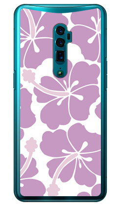 北欧ハイビスカス パープル （クリア） OPPO Reno 10x Zoom MVNOスマホ（SIMフリー端末） SECOND SKIN oppo スマホ oppo スマートフォン oppo スマホケース oppo スマホカバー オッポ スマホケース オッポ スマホカバー フランスメーカー OPPO 送料無料