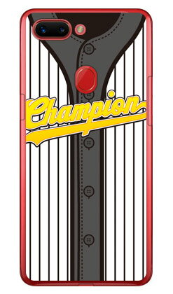 Cf LTD ベースボールユニフォーム ブラックストライプ×グレー （クリア） OPPO R15 Pro MVNOスマホ（SIMフリー端末） Coverfull oppo スマホ oppo スマートフォン oppo スマホケース oppo スマホカバー オッポ スマホケース オッポ スマホカバー 送料無料