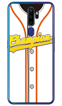 Cf LTD ベースボールユニフォーム ホワイト×オレンジ （クリア） OPPO A5 2020 MVNOスマホ（SIMフリー端末）・楽天モバイル Coverfull oppo スマホ oppo スマートフォン oppo スマホケース oppo スマホカバー オッポ スマホケース オッポ 送料無料