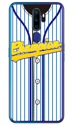 Cf LTD ベースボールユニフォーム ブルーストライプ×ブルー （クリア） OPPO A5 2020 MVNOスマホ（SIMフリー端末）・楽天モバイル Coverfull oppo スマホ oppo スマートフォン oppo スマホケース oppo スマホカバー オッポ スマホケース オッポ 送料無料
