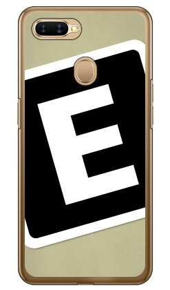 Cf LTD キャンプ イニシャル ベージュ×ブラック E （クリア） OPPO AX7 MVNOスマホ（SIMフリー端末） Coverfull oppo スマホ oppo スマートフォン oppo スマホケース oppo スマホカバー オッポ スマホケース オッポ スマホカバー 送料無料