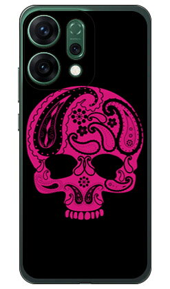 樂天商城 - Paisley skull ブラックOPPO Reno14 5G CPH2737 (ソフトTPU) SECOND SKIN ケース カバー スマホケース 送料無料 耐衝撃 プリント