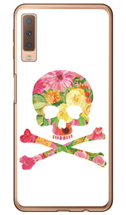 樂天商城 - Flower skull ホワイト （ソフトTPUクリア） design by ROTM Galaxy A7 MVNOスマホ（SIMフリー端末）・楽天モバイル SECOND SKIN galaxy a7 スマホ galaxy a7 スマートフォン galaxy a7 スマホケース galaxy a7 スマホカバー ギャラクシーA7 送料無料