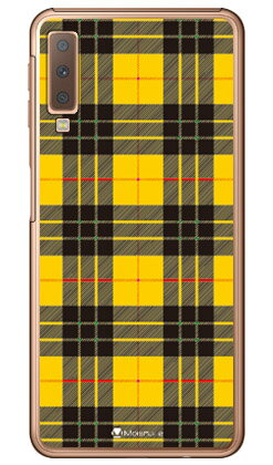 Tartan check イエロー （クリア） design by Moisture Galaxy A7 MVNOスマホ（SIMフリー端末）・楽天モバイル SECOND SKIN galaxy a7 スマホ galaxy a7 スマートフォン galaxy a7 スマホケース galaxy a7 スマホカバー ギャラクシーA7 送料無料