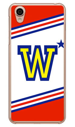 Cf LTD チア イニシャル アルファベット W レッド （クリア） Android One X4・AQUOS sense plus SH-M07 Y!mobile・MVNOスマホ（SIMフリー端末） Coverfull android one x4 ケース android one x4 カバー アンドロイドワンx4ケース 送料無料