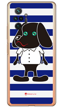 Doggy Stripe ネイビー （クリア） design by Moisture Redmi Note 10 Pro M2101K6R MVNOスマホ（SIMフリー端末） SECOND SKIN redmi note 10 pro m2101k6r スマホ redmi note 10 pro m2101k6r スマートフォン redmi note 10 pro 送料無料