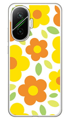 乐天商城 - フラワーポップ ホワイト×イエローPoco F7 (ソフトTPU) SECOND SKIN ケース カバー スマホケース 送料無料 耐衝撃 プリント 保