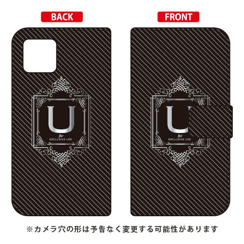 手帳型スマートフォンケース Cf LTD ラグジュアリー イニシャル アルファベット U (シルバーグレー) iPhone 11 Pro Apple Coverfull アップル iphone11 pro iphone11 pro ケース iphone11 pro カバー アイフォーン11プロ ケース 送料無料