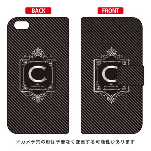 手帳型スマートフォンケース Cf LTD ラグジュアリー イニシャル アルファベット C （シルバーグレー） iPhone 6 Plus Apple Coverfull アップル iphone6 plus iphone6 plus ケース iphone6 plus カバー アイフォーン6プラス ケース 送料無料
