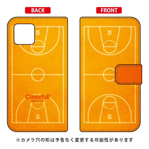 手帳型スマートフォンケース バスケットコート オレンジ iPhone 11 Apple Coverfull カバフル 受注生産 スマホケース 手帳型ケース アッ...