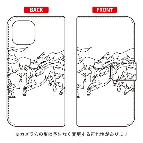 手帳型スマートフォンケース Yohei Takahashi 「Wolvesribbon」 iPhone 12 Apple SECOND SKIN 受注生産 スマホケース 手帳型ケース iphone12 ケース iphone12 カバー アイフォーン12 ケース アイフォーン12 カバー アイフォン 12 送料無料