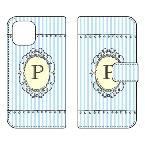 Rakuten - 手帳型スマートフォンケース Cf LTD イニシャル アルファベット P （サックス） iPhone 12 Apple Coverfull スマホケース 手帳型ケース アップル iphone12 iphone12 ケース iphone12 カバー アイフォーン12 ケース アイフォーン12 カバー 送料無料