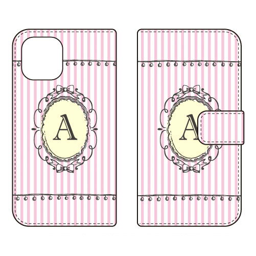 Rakuten - 手帳型スマートフォンケース Cf LTD イニシャル アルファベット A （ピンク） iPhone 12 Apple Coverfull スマホケース 手帳型ケース アップル iphone12 iphone12 ケース iphone12 カバー アイフォーン12 ケース アイフォーン12 カバー 送料無料